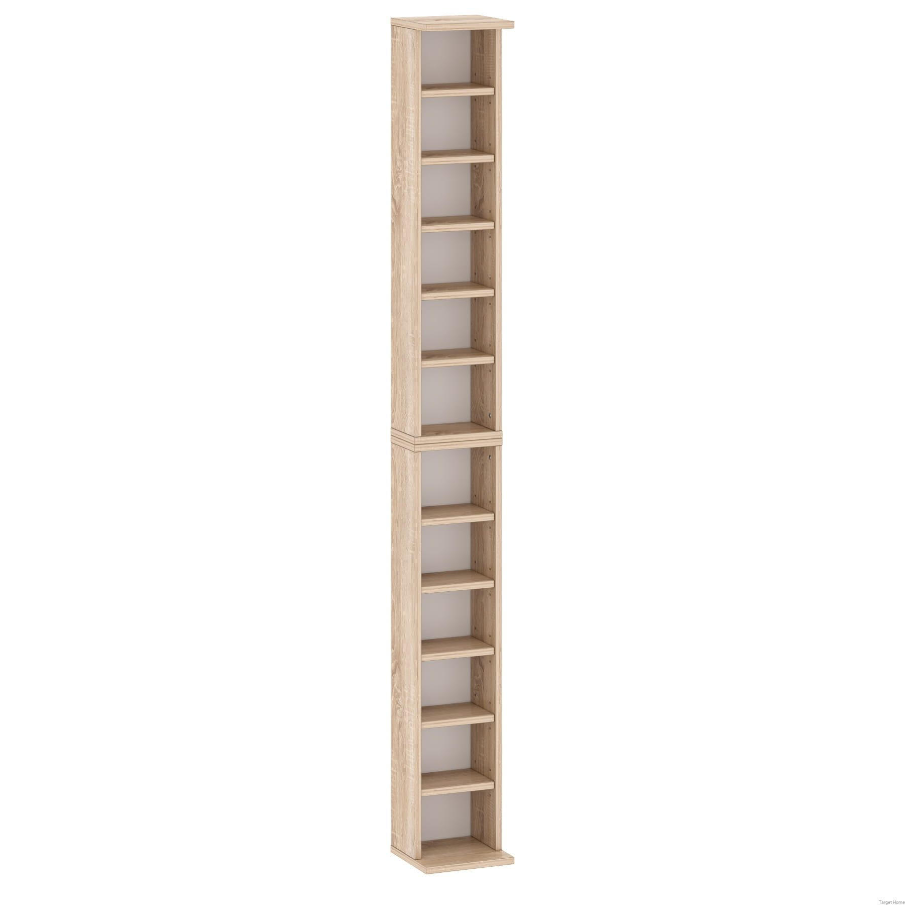 CD/DVD REGAL Spanplatten Weiß 183,6 cm - Sonoma Eiche, Holzwerkstoff (21/184/20cm) - Target Home