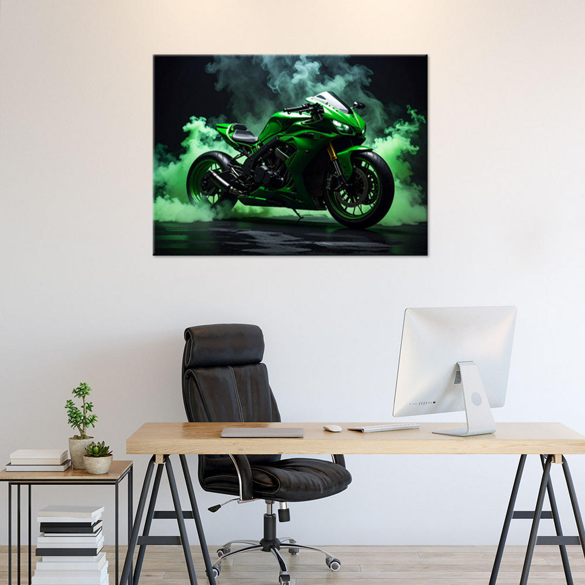 LEINWANDBILD Kraftfahrzeuge 120x80cm - Grün, Textil (120/80cm) - Feeby