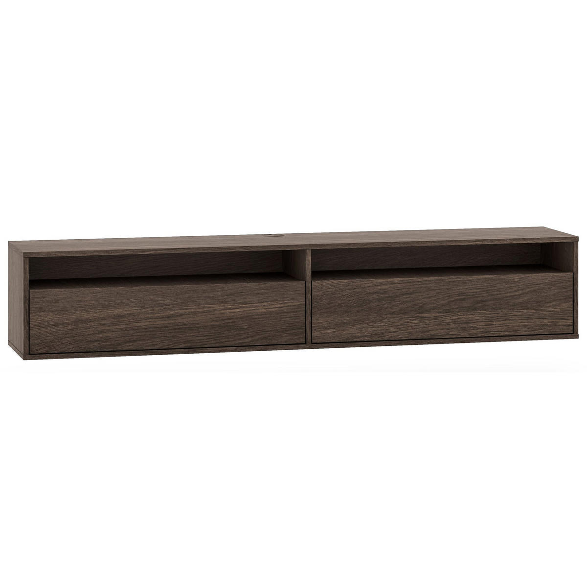 TV-STOLEK Heggers s výklenky Dub dunin 180 cm - tmavě hnědá, kompozitní dřevo (180/33/33cm) - Selsey