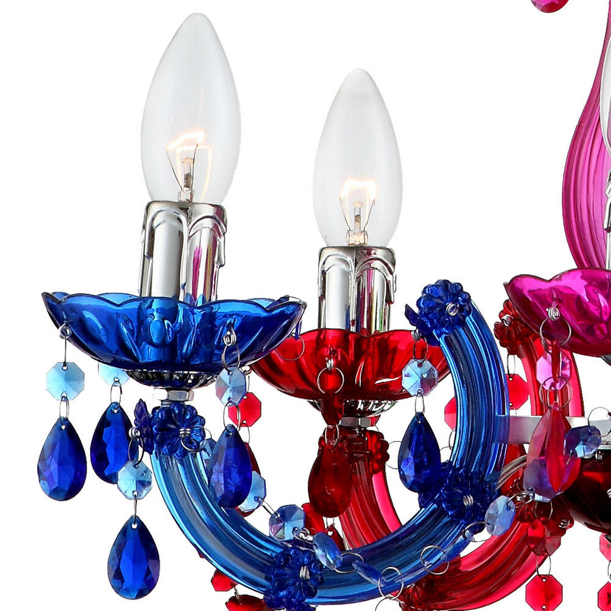 LED KRONLEUCHTER CUIMBRA II Bunt - Multicolor, Metall (44/44/128cm) - Globo Lighting