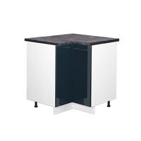 ECKUNTERSCHRANK Fame-Line Dunkelblau Hochglanz 80.5 cm , AP Anthrazit - Weiß/Dunkelblau, Holzwerkstoff (80.5/82/60cm) - Vicco