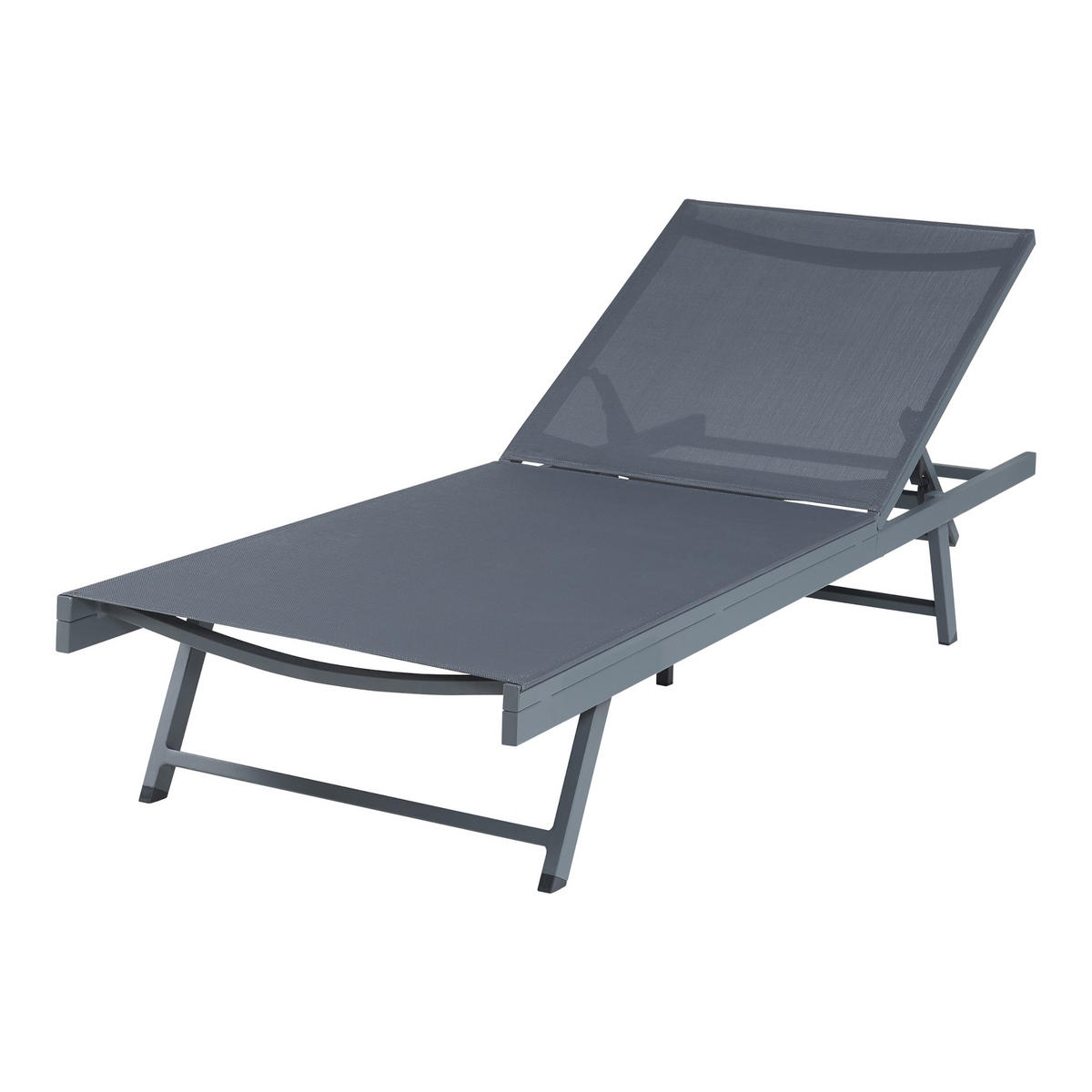 SONNENLIEGE Baragiano - Dunkelgrau, Textil/Metall (197/30/64cm) - casa.pro