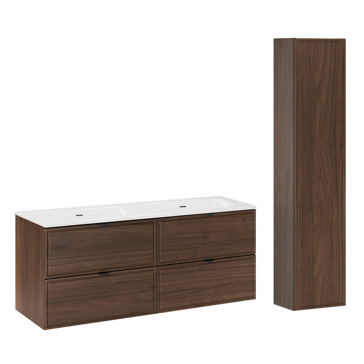 BADMÖBEL 121cm Elias 2er-Set Holz - Braun, Holzwerkstoff (121/50/46cm) - Petits-meubles