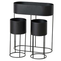 BLUMENSTÄNDER Metall AURELA 3er-Set - Schwarz, Metall (65/29/76cm)