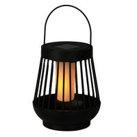 SOLAR-LED-LATERNE Ø 13 cm - Schwarz, Kunststoff (13/13/15cm)