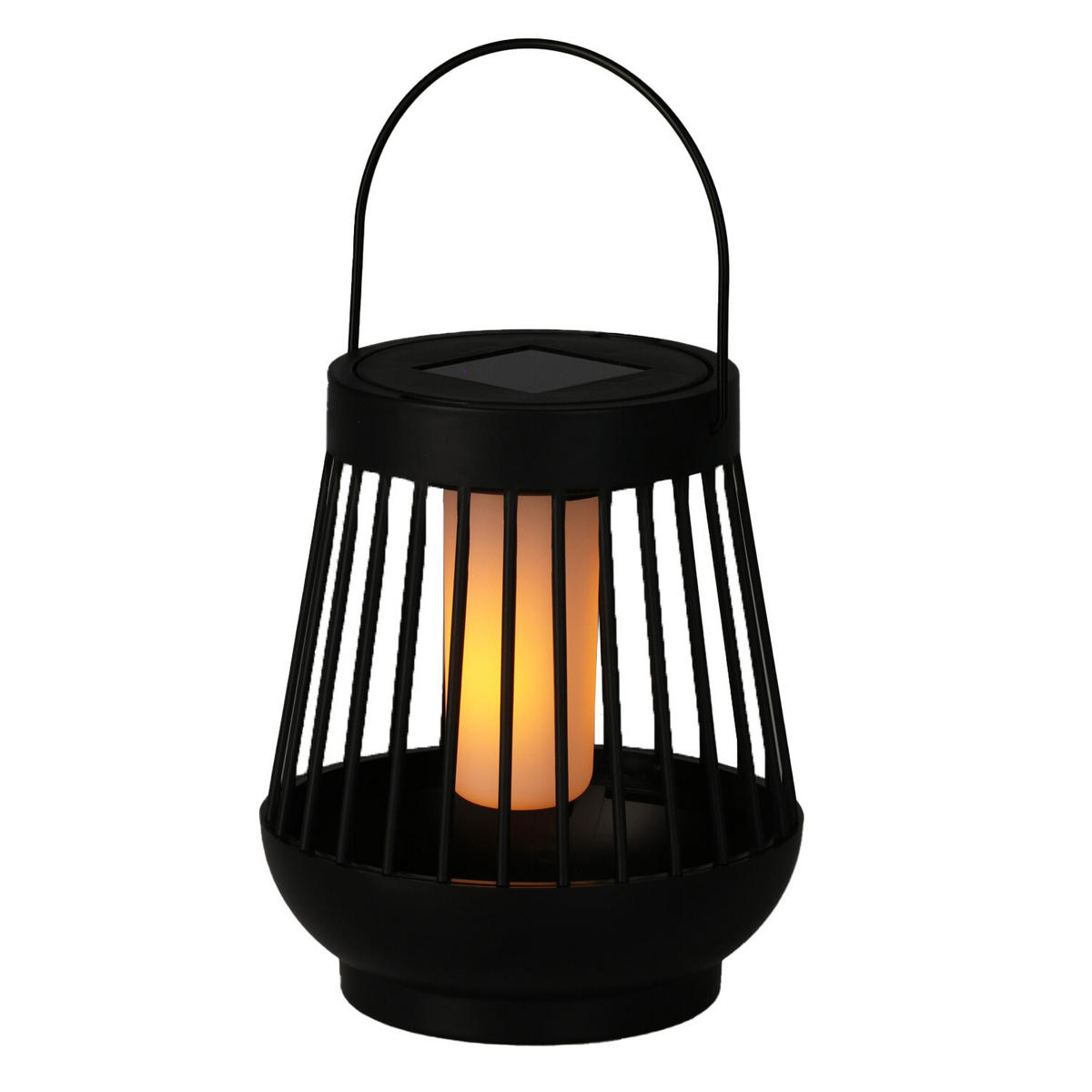 SOLAR-LED-LATERNE Ø 13 cm - Schwarz, Kunststoff (13/13/15cm)