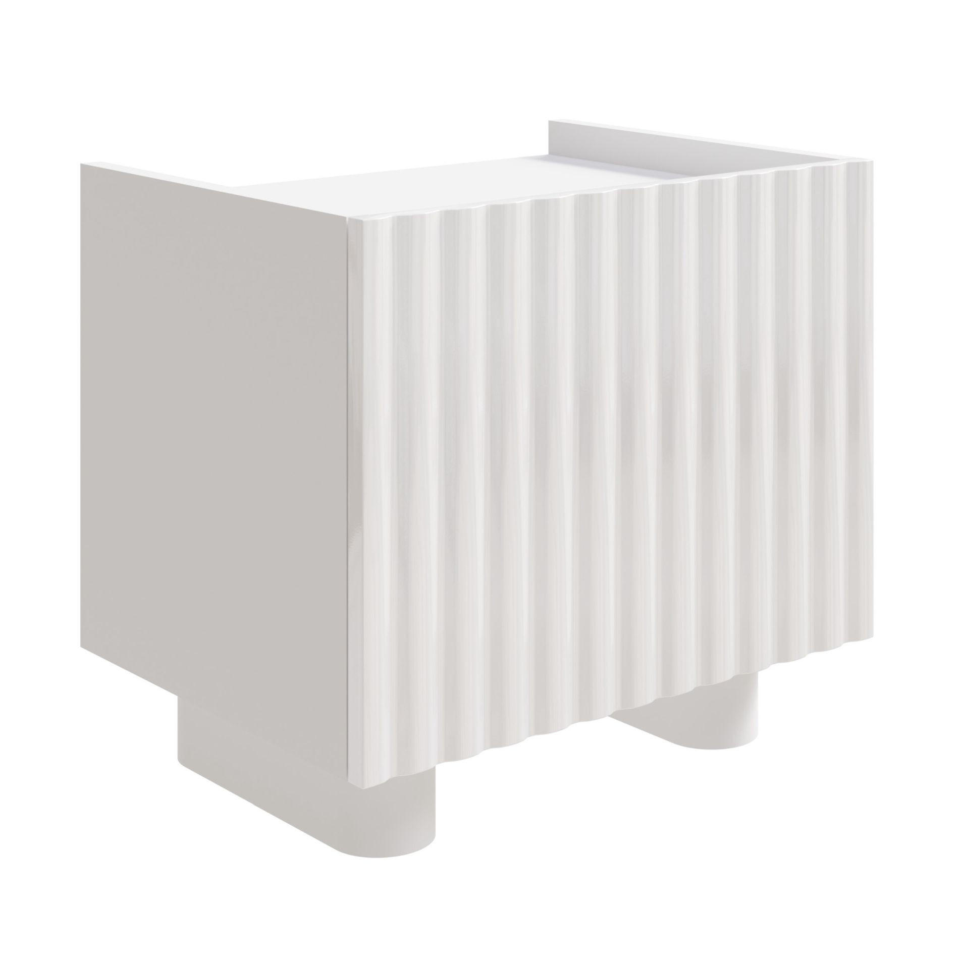 NACHTTISCH Fiorra Weiß Hochglanz, 48 cm - Weiß, Holzwerkstoff (48/49/37cm) - Selsey