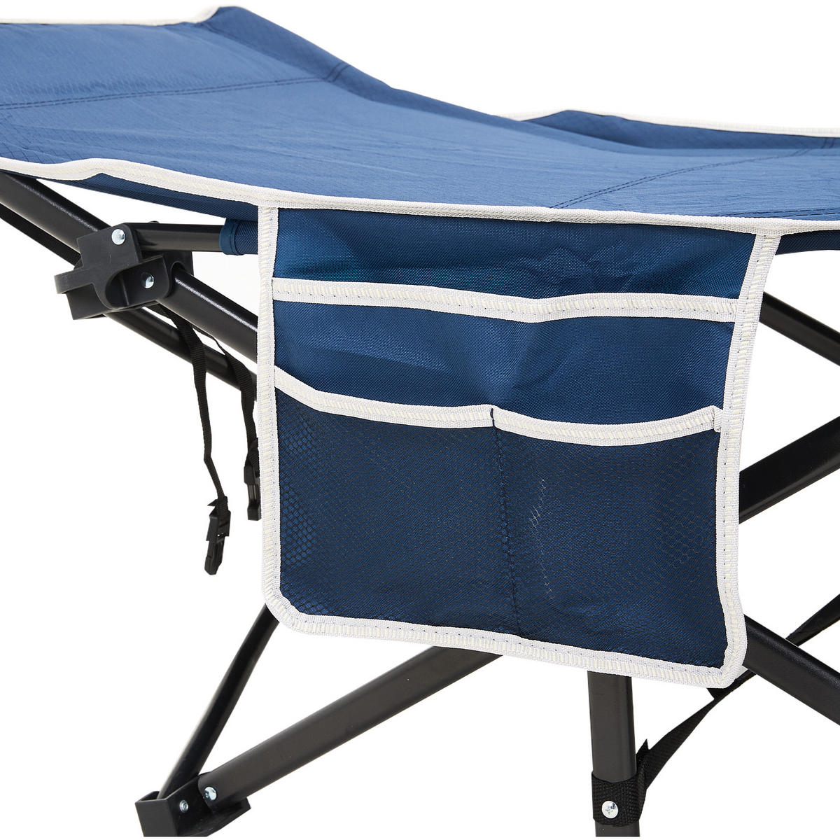 CAMPINGBETT Feldbett für Camping und Mittagspause in Schwarz Klappbar Platzsparend Robust und Langlebig 190 x 71 x 37 cm 6,78 kg - Blau, Metall - Livingandhome
