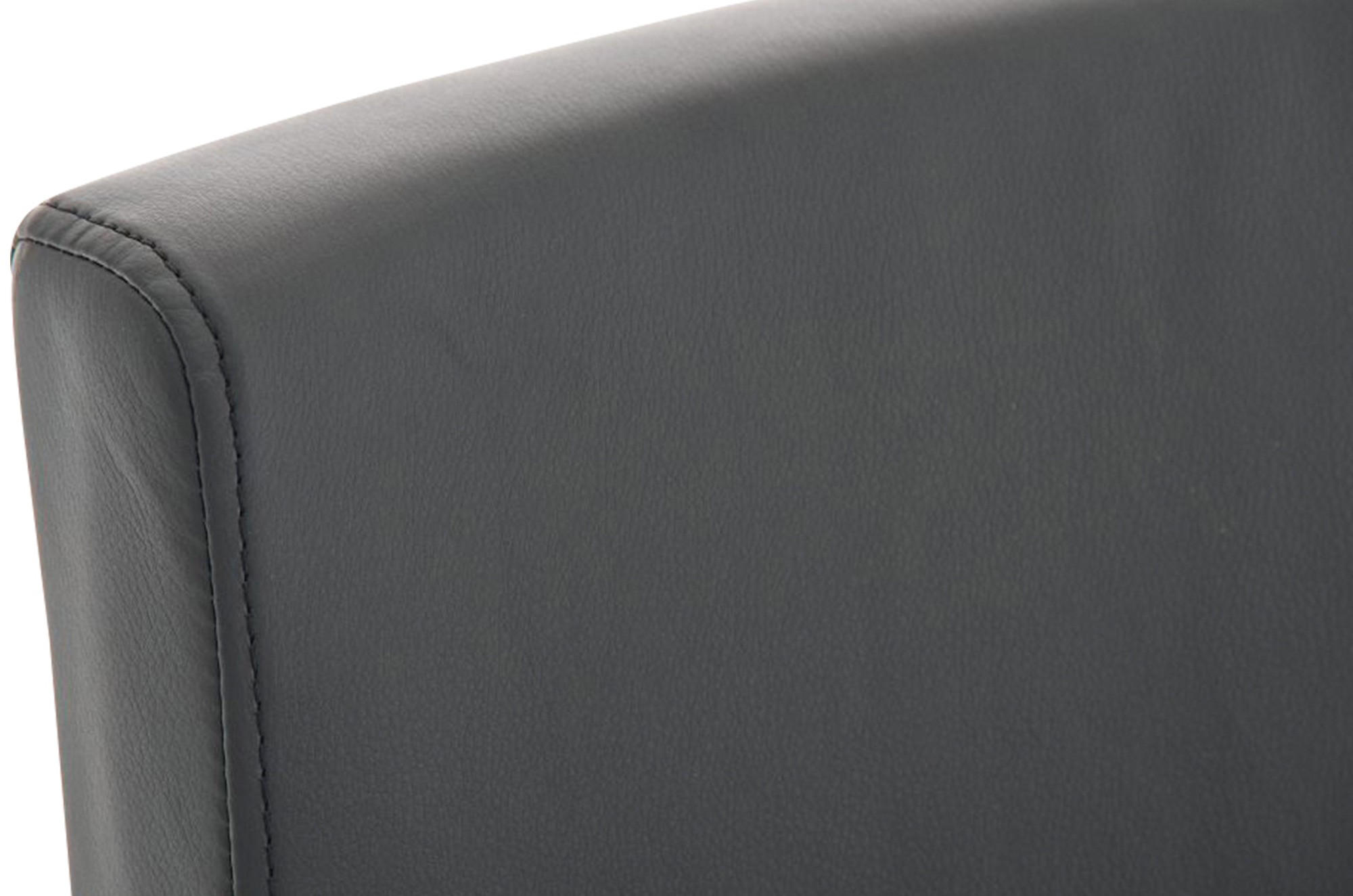 BARHOCKER Lederlook Schwarz - Edelstahlfarben/Schwarz, Textil/Metall (42/104/48cm) - CLP