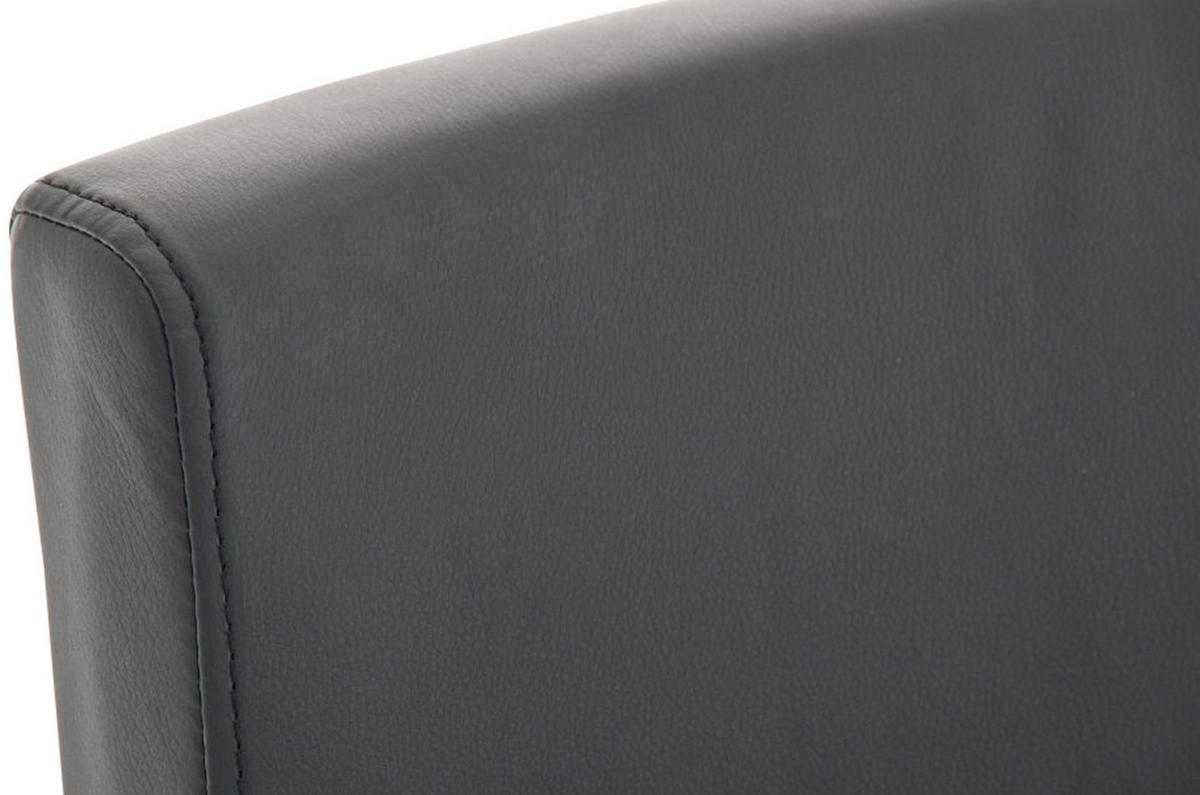 BARHOCKER Lederlook Schwarz - Edelstahlfarben/Schwarz, Textil/Metall (42/104/48cm) - CLP