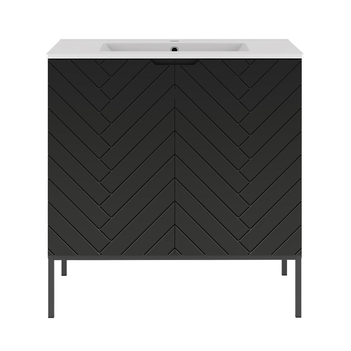 WASCHTISCH 80cm Daria Schwarz - Schwarz, Holzwerkstoff (80/82/45.8cm) - Petits-meubles