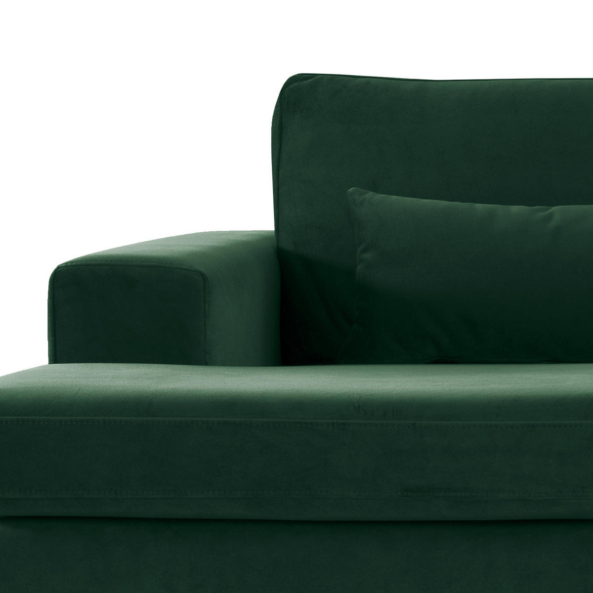 ECKSOFA mit Longchair - Buchefarben/Grün, Textil (281/153cm) - home24