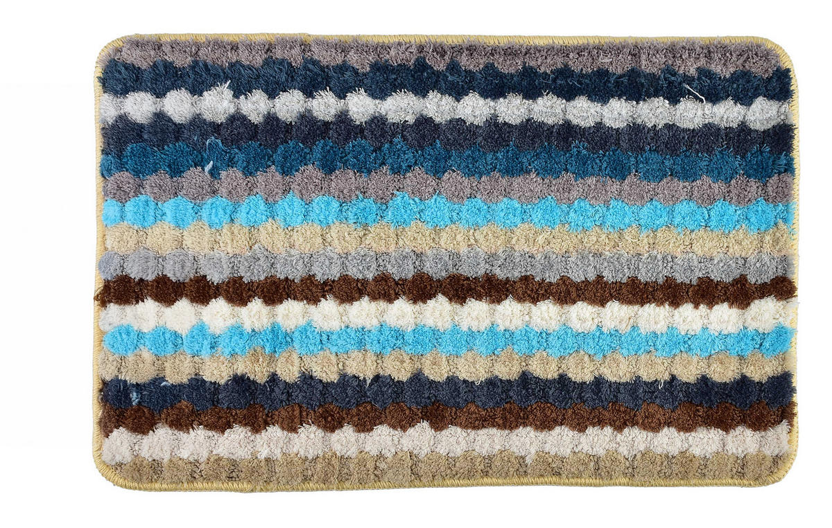 BADTEPPICH Zac Blau 60/40/2 cm Textilien - Blau, Textil (40/60cm) - Mondex