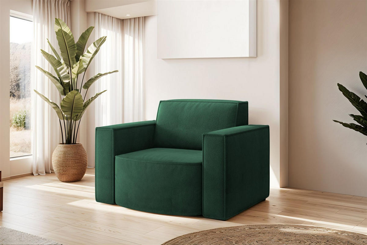 SOFASET Palma In Noel - Grün, Holzwerkstoff/Textil (236/78/165cm) - Fun Möbel