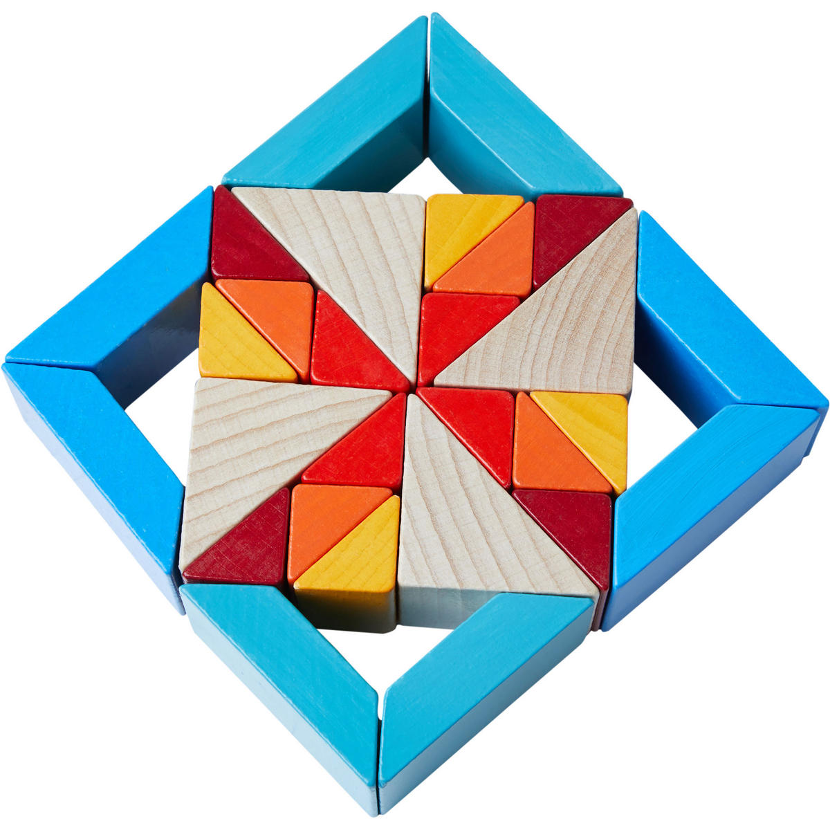 3D-LEGESPIEL Würfelmosaik, Buche - Multicolor, Naturmaterialien (22.3/7/51.2cm) - Haba