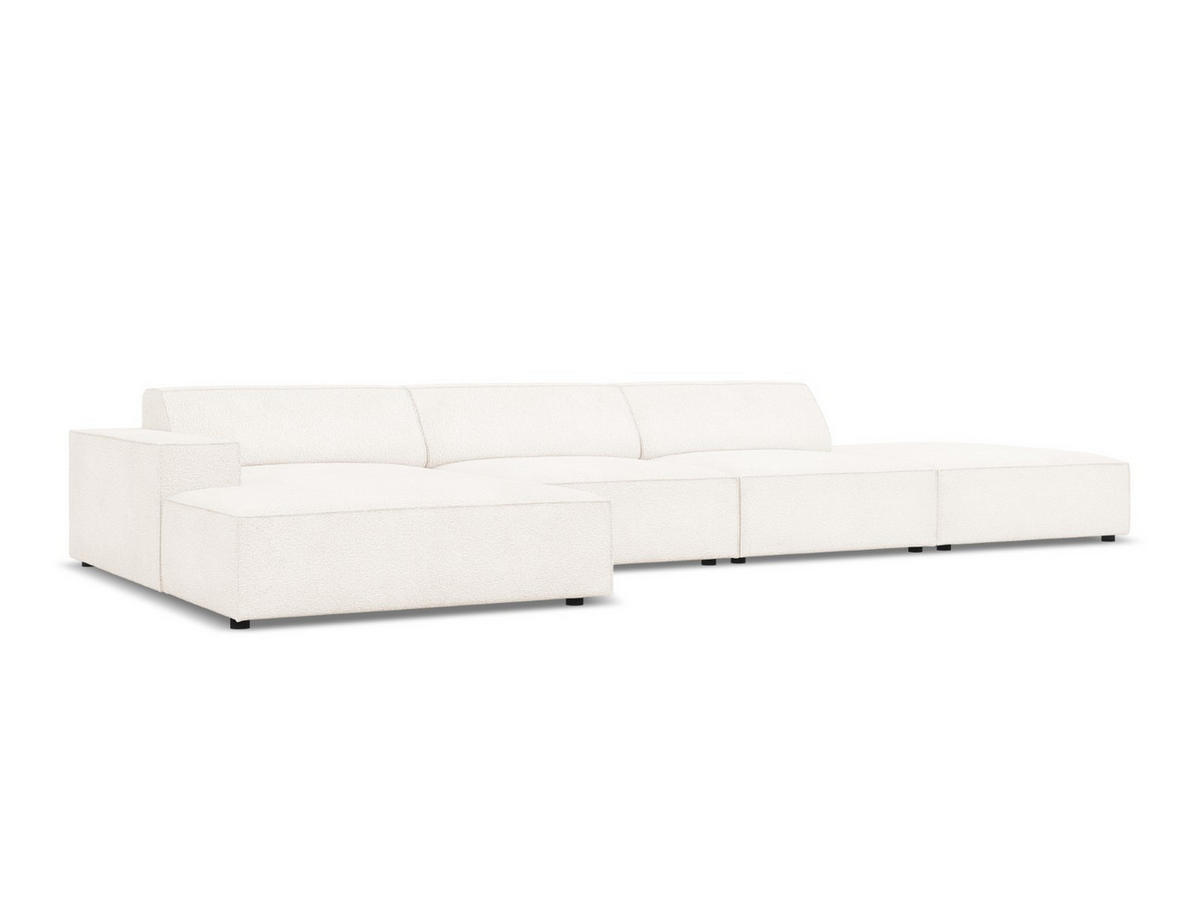 ECKSOFA links Jodie aus Boucle beige 5 Sitzplätze - Beige, Textil (166/341cm) - Micadoni