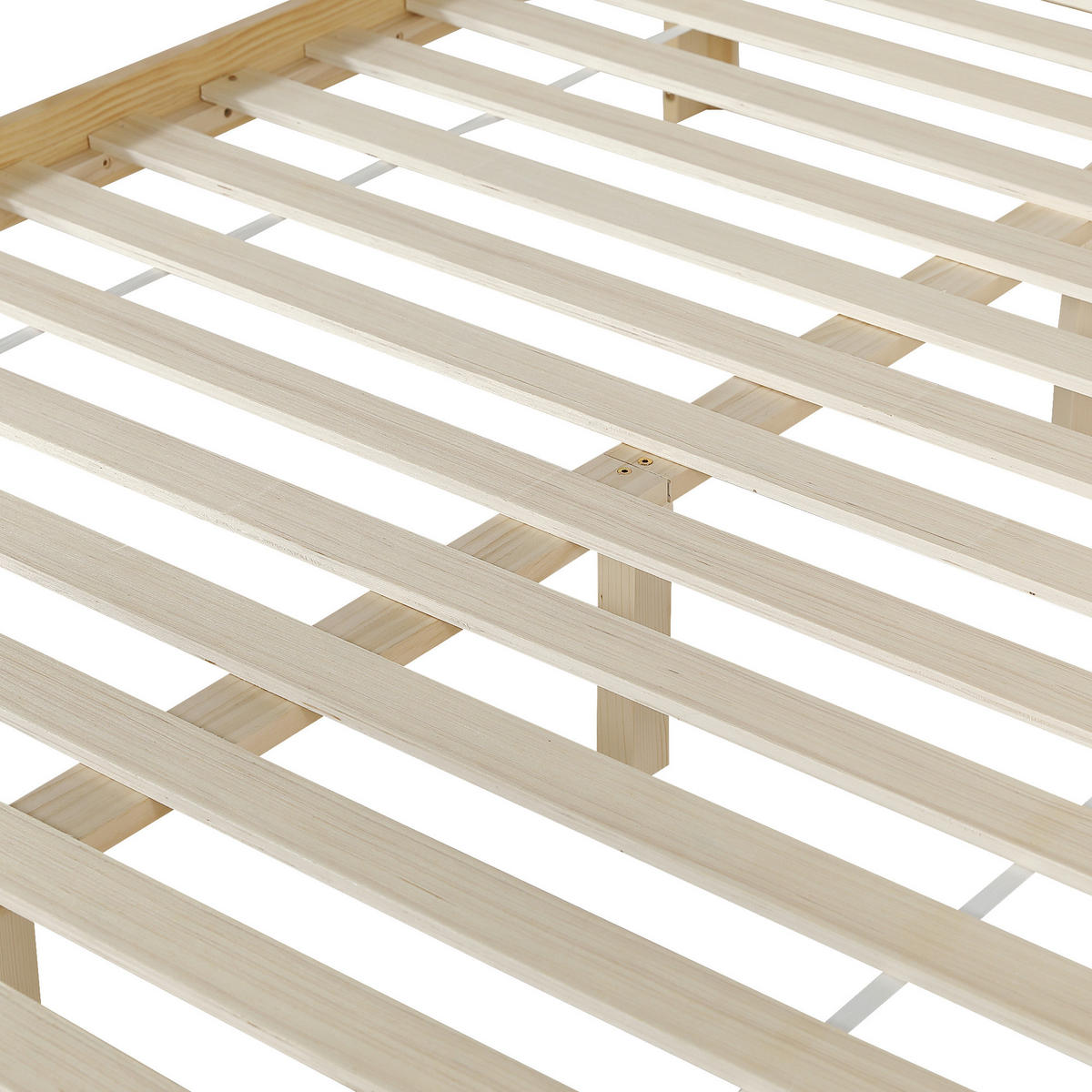 BETT 140/200 cm in Beige & Natur Massivholz mit Lattenrost Gitter-design - Naturfarben, Holzwerkstoff (140/200cm) - STILVORA