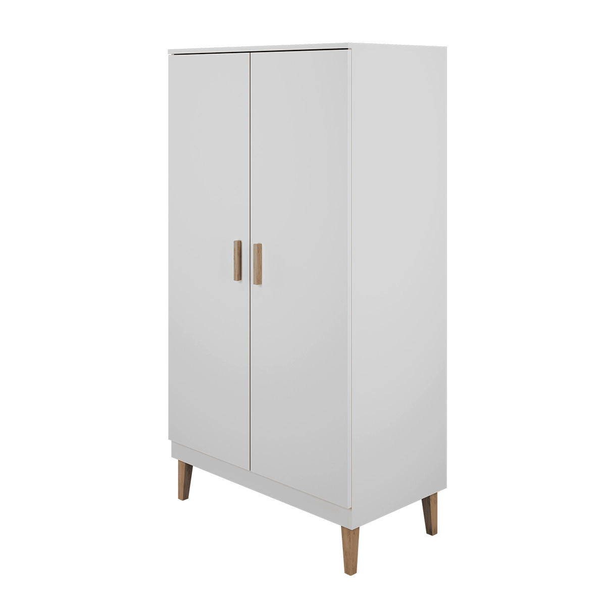 SKRIŇA 2 dvere Kubi Biela - biela, kompozitné drevo (184/55/100cm) - Petits-meubles