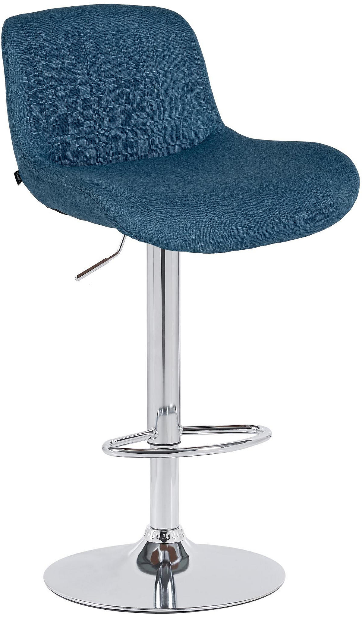 BARHOCKER Stoff blau - Chromfarben/Blau, Textil/Metall (50/85/50cm) - CLP