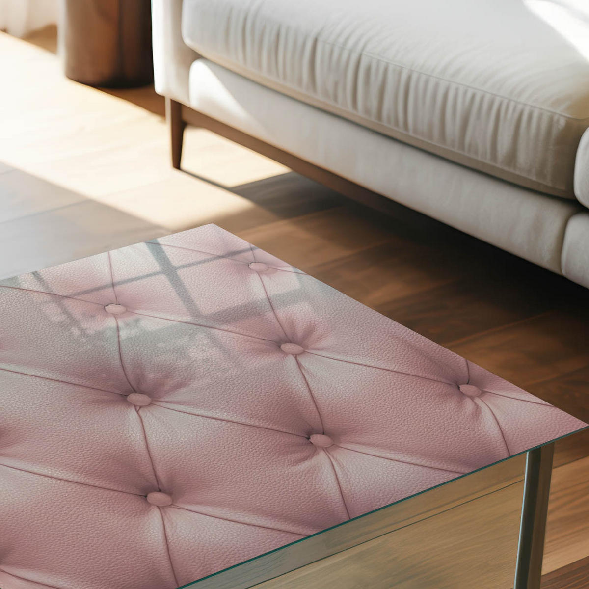 GLASPLATTE 80x60 cm – rosa Polsterung - Creme, Glas (0.4/80/60cm) - ArtPrintCave