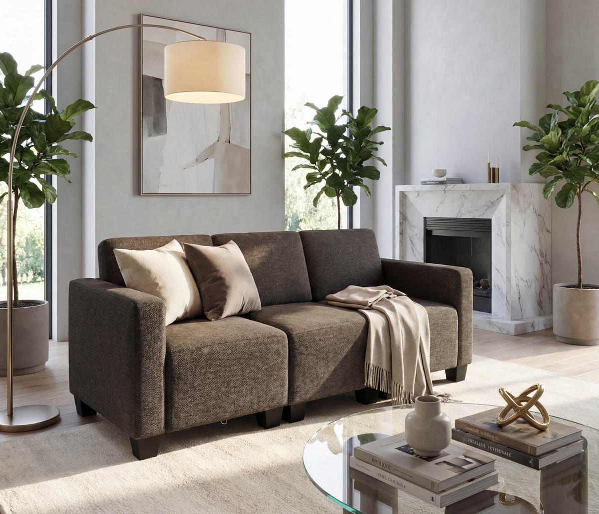 3-SITZER SOFA Braun - Braun, Textil (193/76/72cm) - MCW