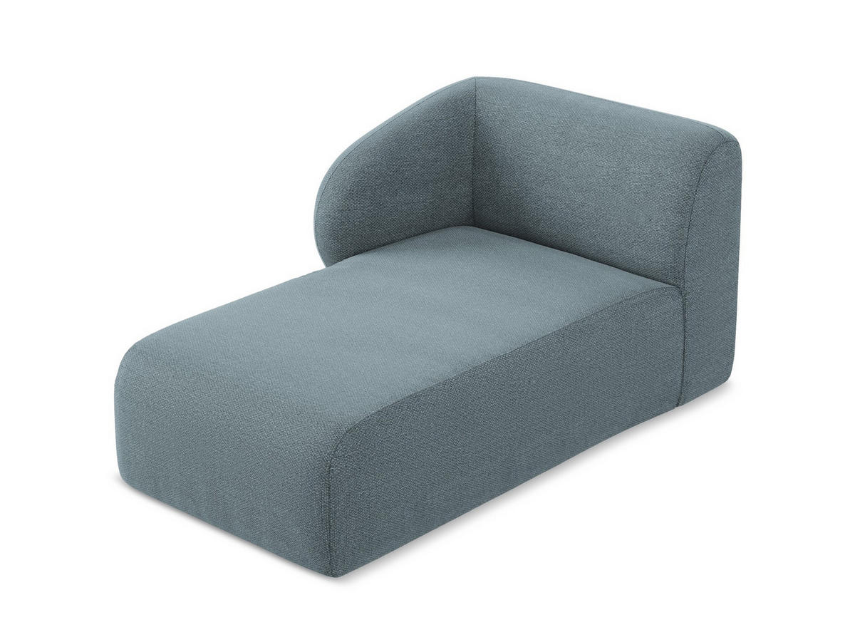 SOFAELEMENT Links Bouclé Stoff Blau - Blaugrau/Schwarz, Holzwerkstoff/Kunststoff (91/75/166cm) - Makamii