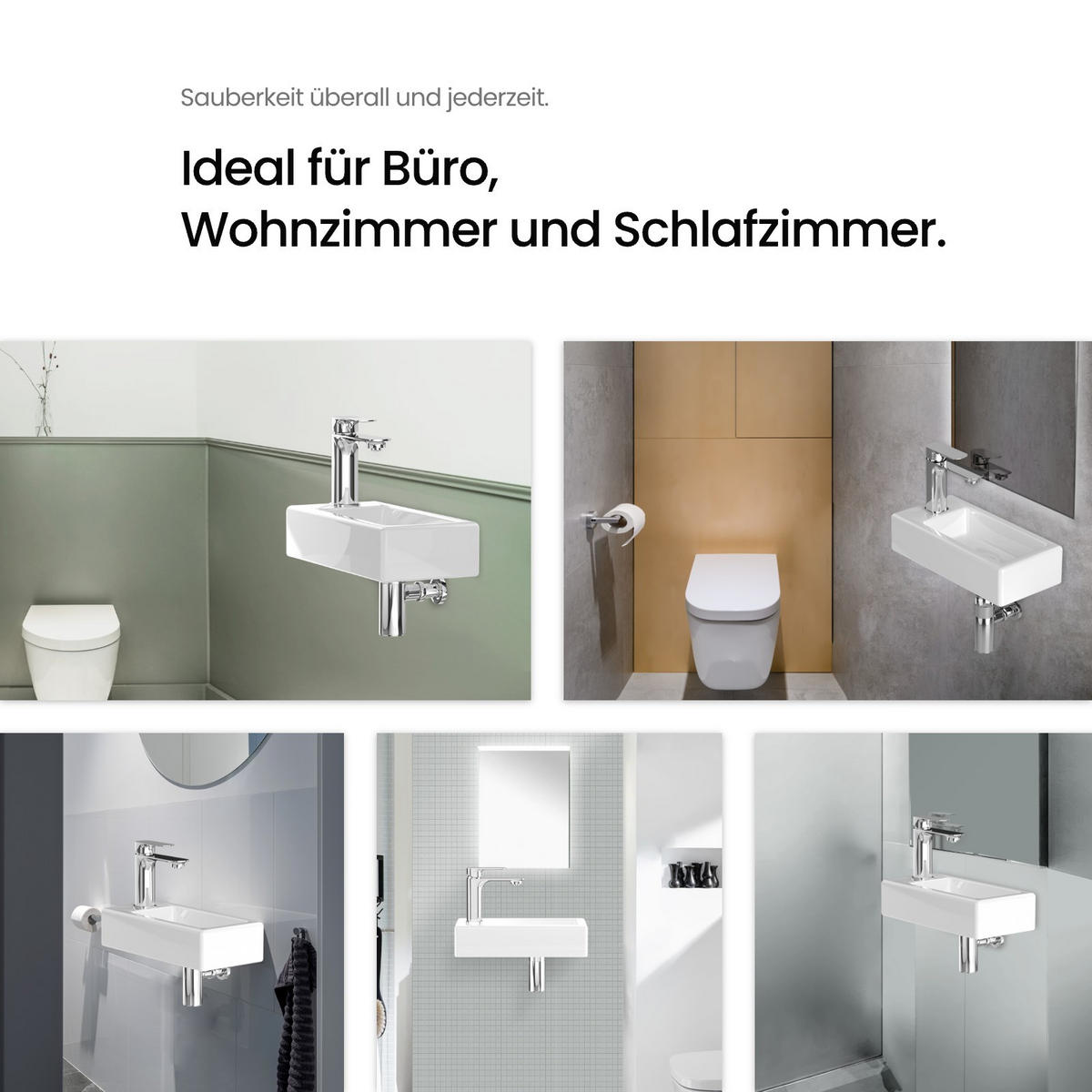 WASCHBECKEN Rechteckig Mit Hahnloch rechts Weiß 36,5 / 18 / 9 cm - Weiß, Keramik (18/9/36.5cm) - EMKE