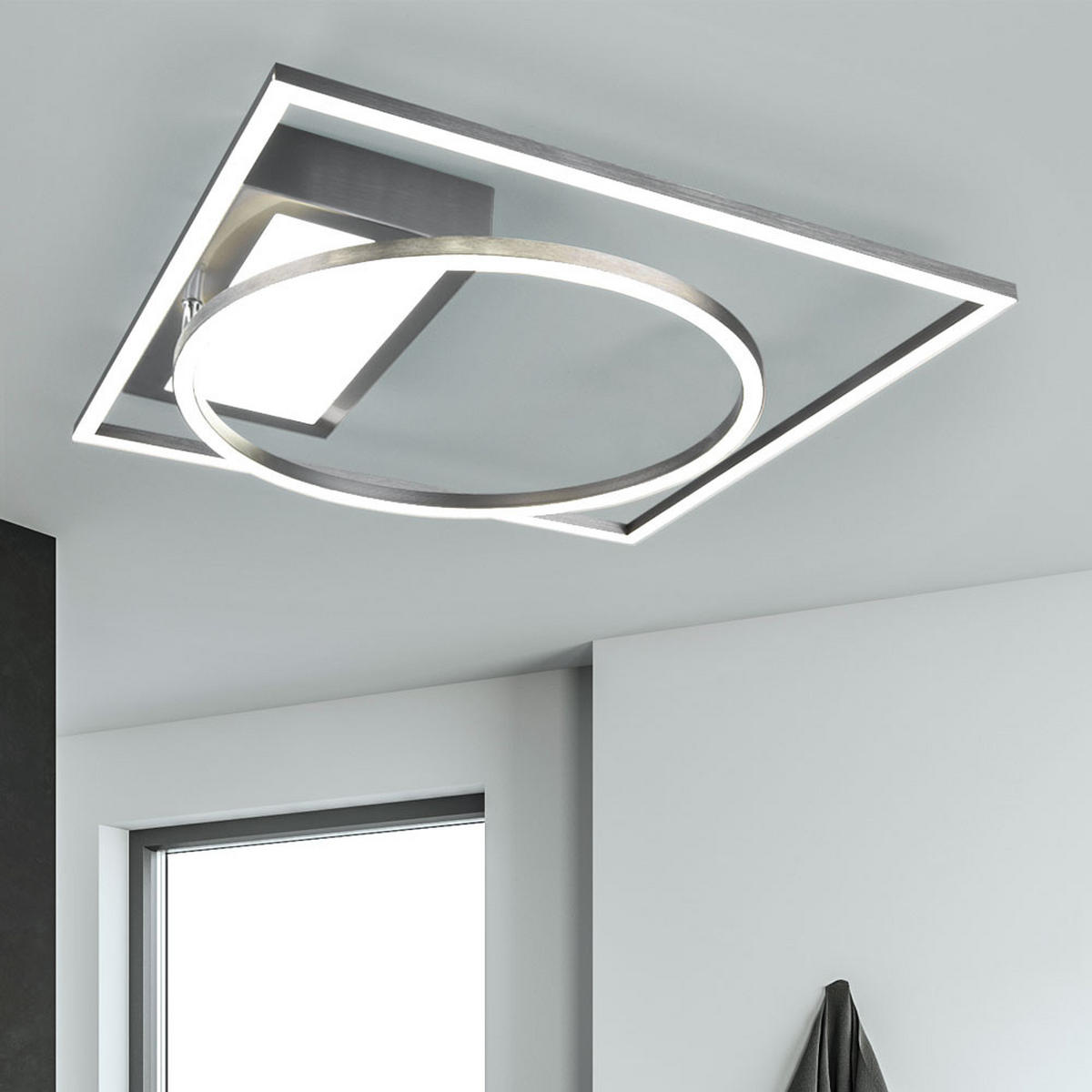 LED DECKENLEUCHTE Silber matt - Silberfarben, Metall (86/64/9cm)