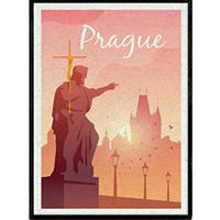 POSTER Prag Stadtfarben A3 Rahmenlos - Klar, Papier (29.7/5/42cm) - Nacnic