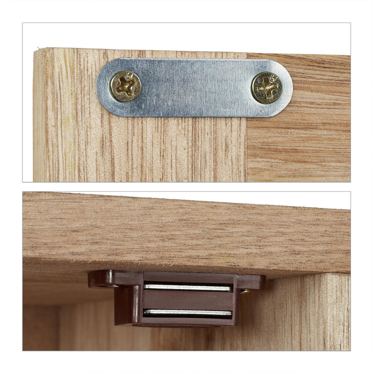 WANDSCHRANK - Hellbraun, Holz (42/42/18cm) - Relaxdays