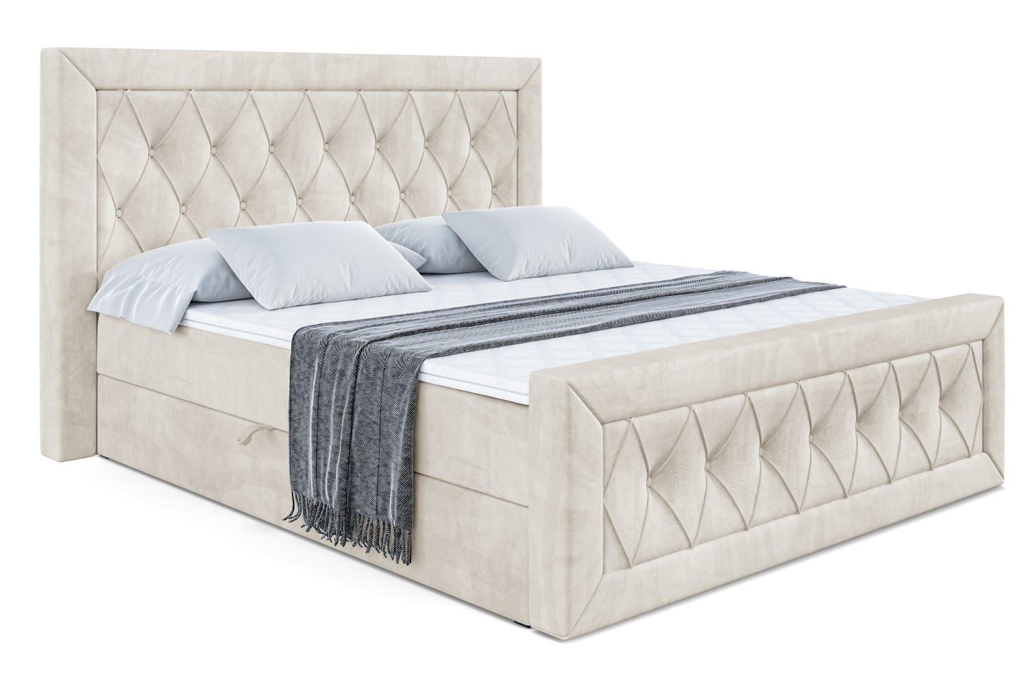 BOXBETT NOEL-Z - 140 x 200 - H4 - Ecru - Ecru, Holzwerkstoff (140/200cm) - ALTDECOR