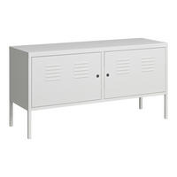 SIDEBOARD Pyhtää - Weiß, Metall (40/60/118cm) - [en.casa]