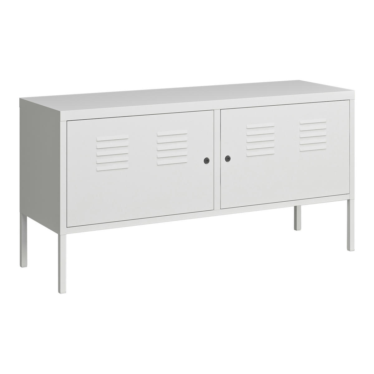 SIDEBOARD Pyhtää - Weiß, Metall (40/60/118cm) - [en.casa]