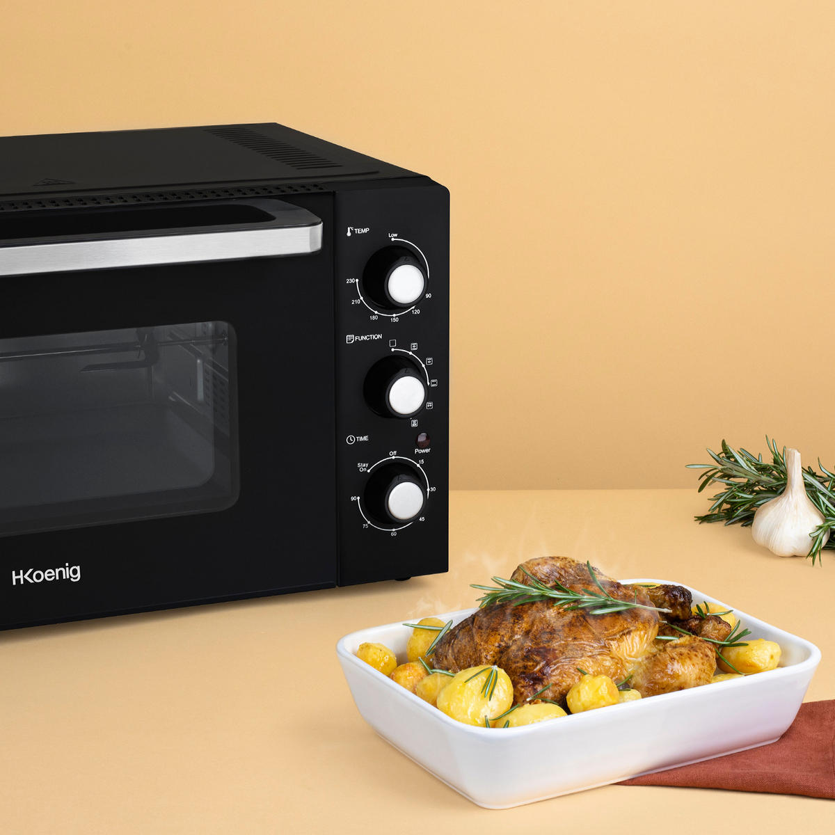 MINI-BACKOFEN FO42 Schwarz - Schwarz, Metall (40/28.5/34cm) - HKoenig