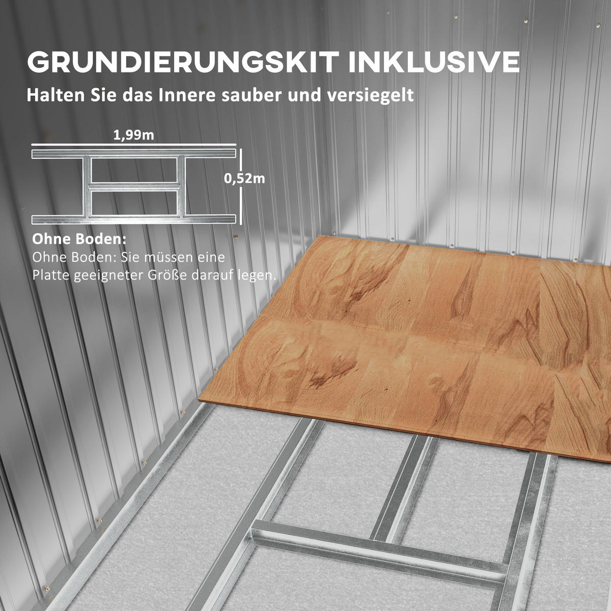 GERÄTEHAUS 2,42 m², aus Verzinkter Stahl, wetterfest, für Garten, Grün - Grün, Metall (130/173/213cm) - Outsunny