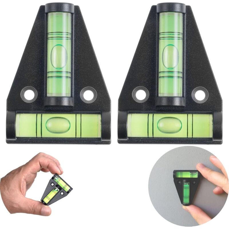 WASSERWAAGE - Dreieck - Zweiteiliges Set mit Magnet - Schwarz, Kunststoff (5.7/4.3/1.6cm) - DCA