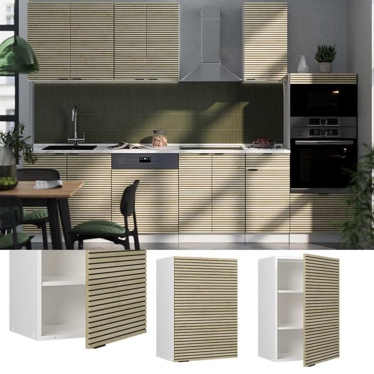 HÄNGESCHRANK Fame-Line Eiche Paneel 50 cm - Eichefarben/Weiß, Holzwerkstoff (50/72/34.1cm) - Vicco