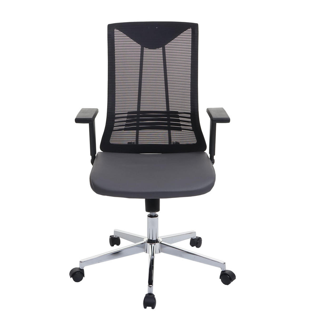 DREHSTUHL HxBxT 110x65x66cm Sitzhöhe 44cm ergonomisch Kunstleder Grau - Grau, Kunststoff (65/110/66cm) - PROREGAL