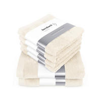 6ER Set Pura Creme 2x Duschtuch + 4x Handtuch - Creme, Textil (50/100cm) - Herzbach Home