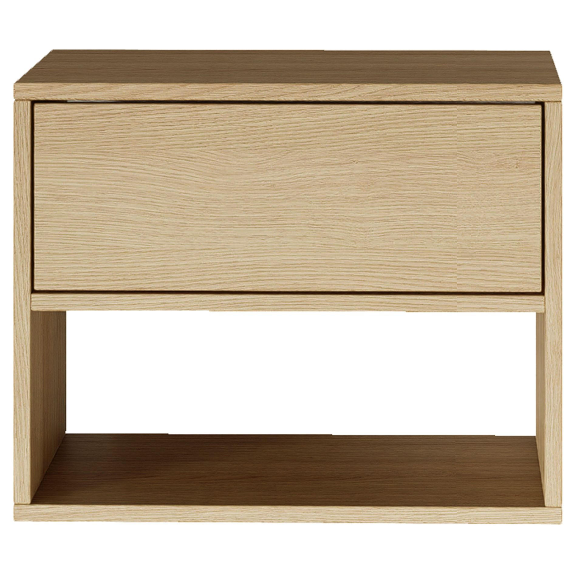 NACHTTISCH hängend Framme Eiche Holzoptik mit Fach, 50 cm - Beige, Holzwerkstoff (50/40/36cm) - Selsey
