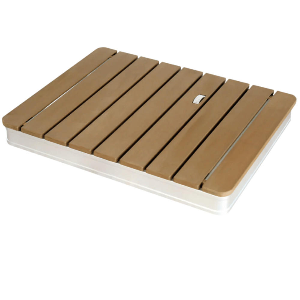 GARTENDUSCHE Outdoor eckig TYLIX WPC Bodendusche - Braun, Holzwerkstoff (70/7/55cm) - DELUKE