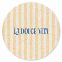 FUSSMATTE Blau – Gelb – Streifen – La Dolce Vita 90x90 cm - Hellgelb, Kunststoff (90/0.4cm) - MuchoWow