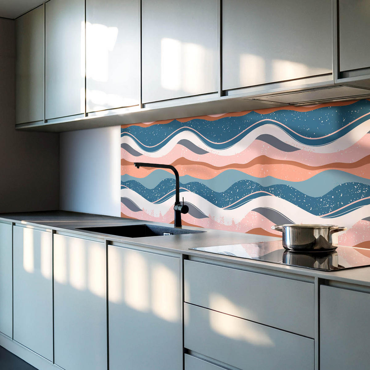 WANDPANEEL 4x 50x50 cm selbstklebend Ondura - Multicolor, Kunststoff (50/1.6/50cm) - Wallfluent