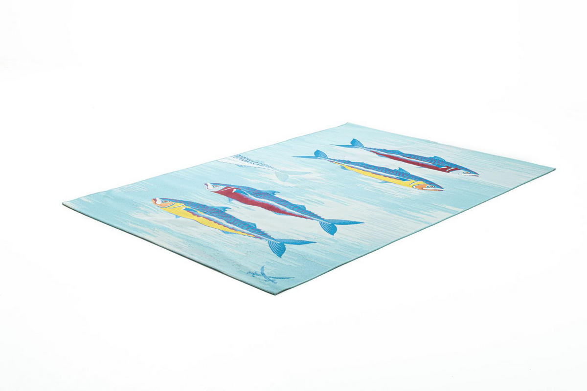 OUTDOORTEPPICH Rantum Beach 130x190 cm - Türkis, Textil (130/190cm) - Sansibar SYLT