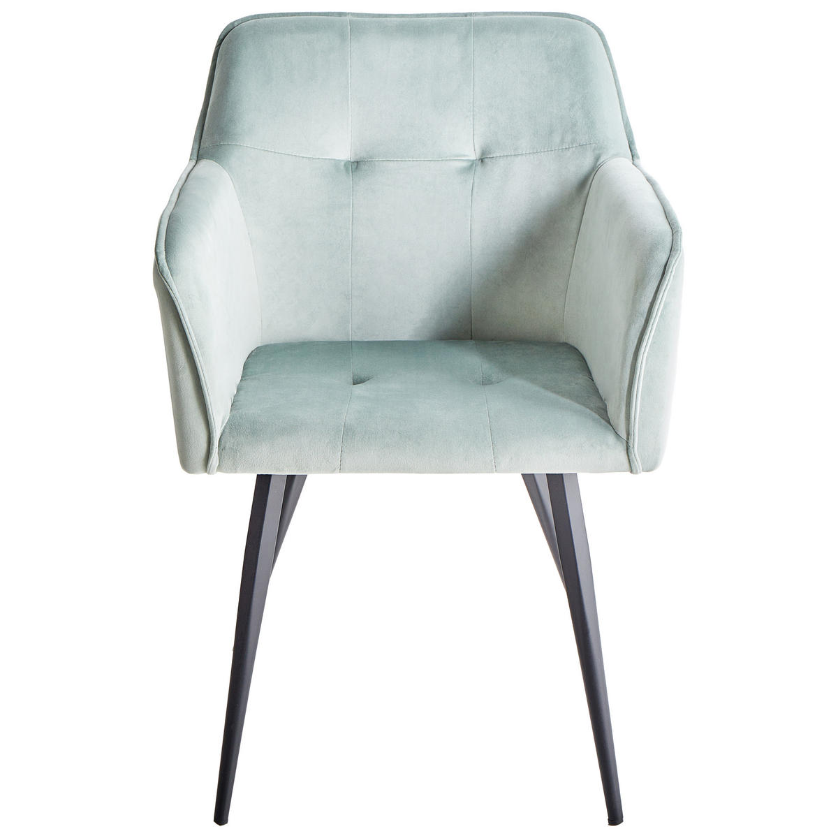 JÍDELNÍ ŽIDLE sada 2 ks Sametová látka Mátově zelená Jasmin - zelená barva, kov/textil (60/91/49cm) - Beliani