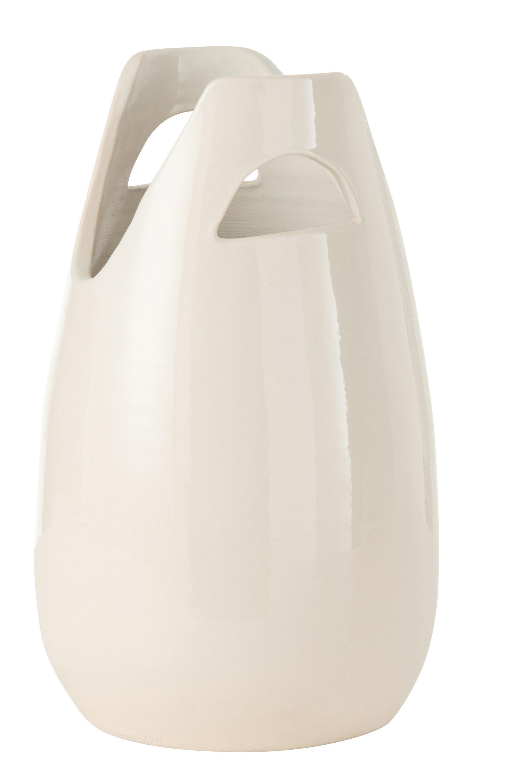 VASE ORECCHIO - Keramik - Weiß - L - Ø 23 cm - Weiß, Keramik (40cm) - J-Line