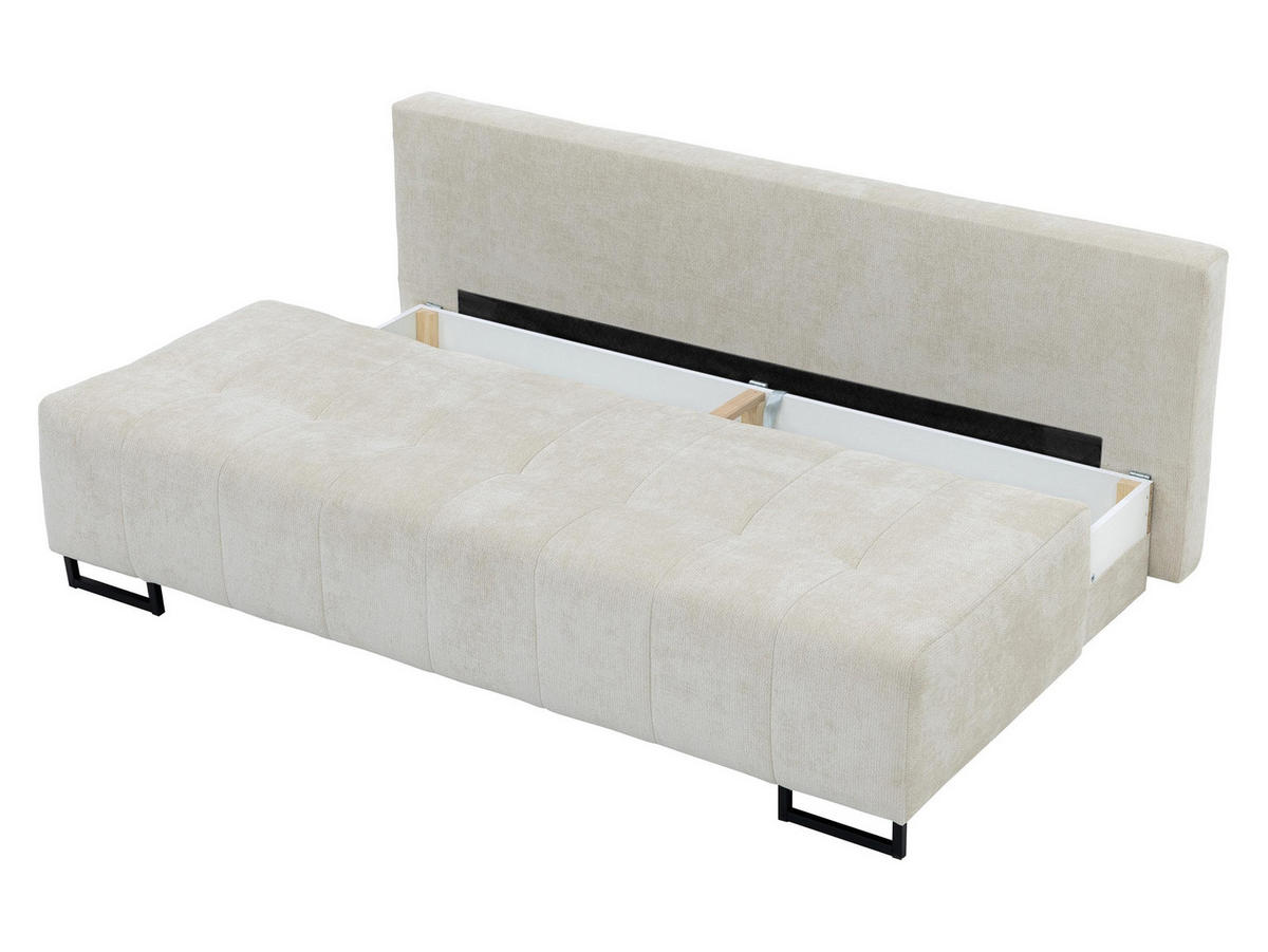 CANAPEA EXTENSIBILA Morena D - negru/gri, material textil/lemn (200/90/90cm) - MIRJAN24