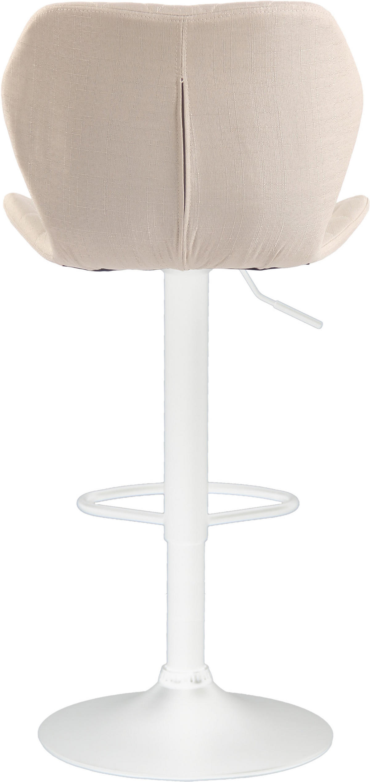 BARHOCKER Cora, Gestell weiß, Stoff Creme - Creme/Weiß, Textil/Metall (47/100/51cm) - TPFLiving