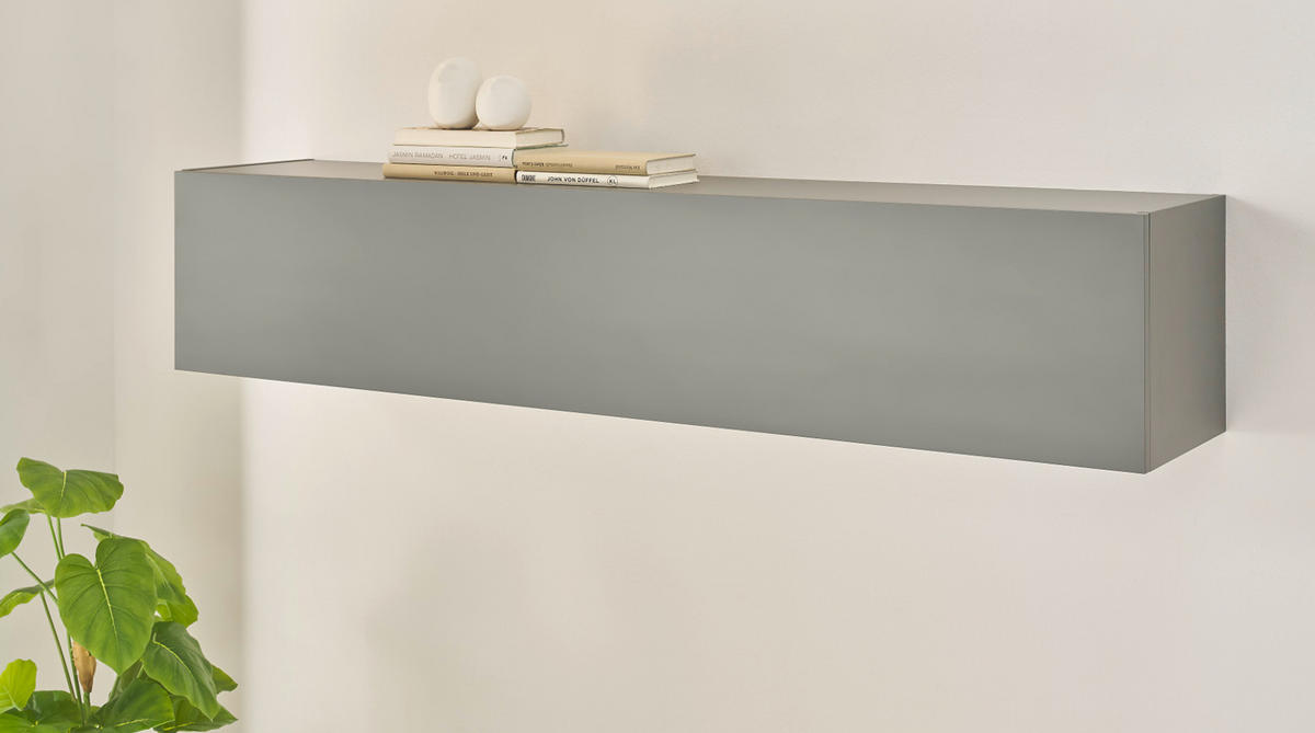 HÄNGESCHRANK grau, Wandschrank hängend 152 x 30 cm - Grau, Holzwerkstoff (152/30/30cm) - Furn.Design
