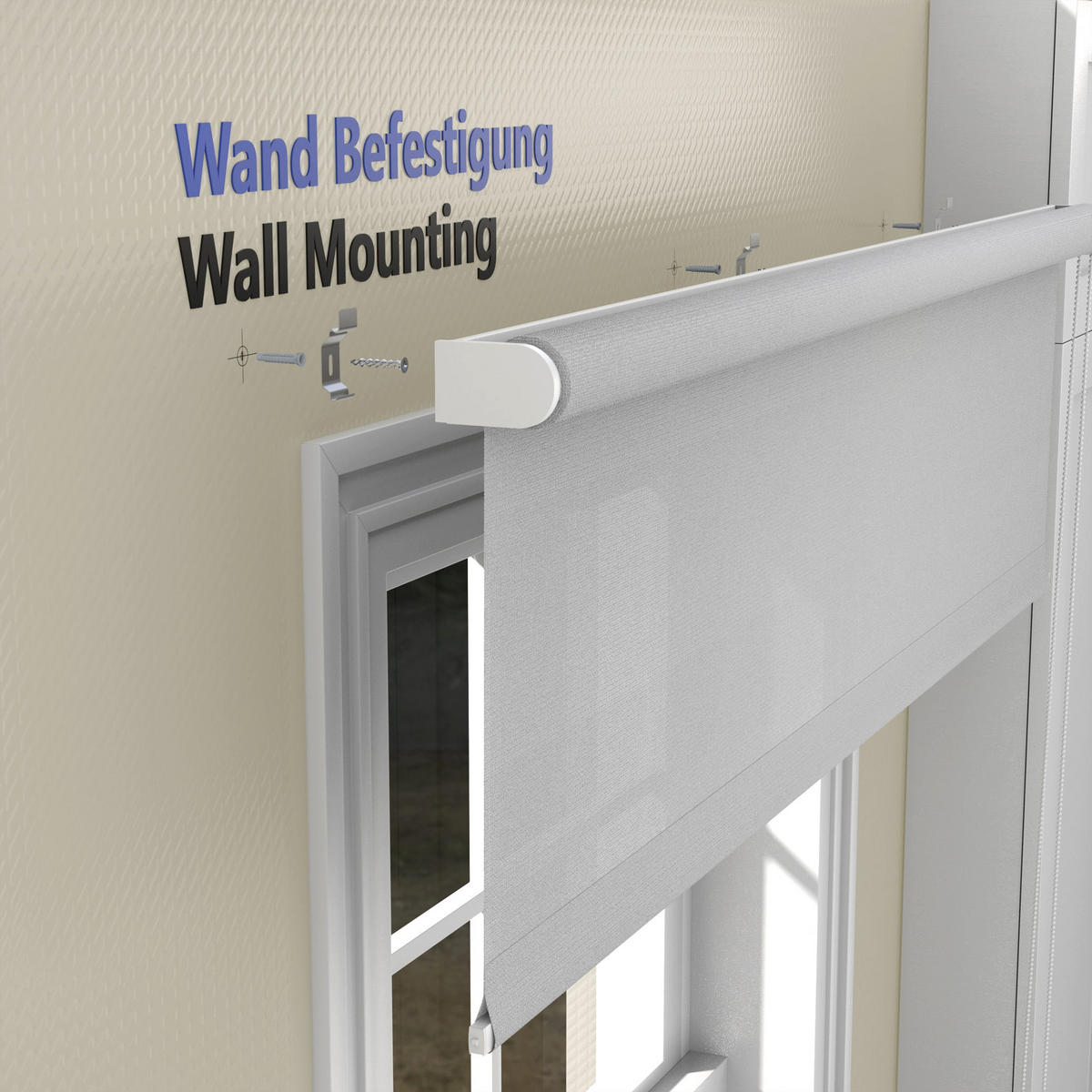 ROLLO blickdicht - Grau, Textil (115/150cm) - Deco-Raum